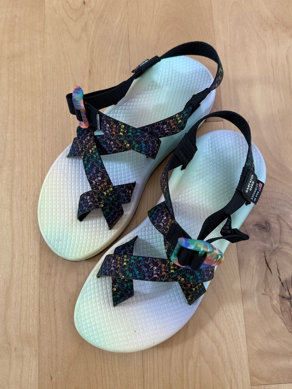 Chaco Grateful Dead Women's Sandals Size 7 Dancing Skeleton RARE HTF